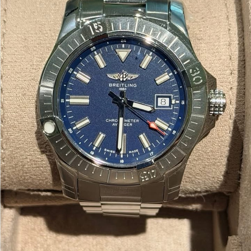 Breitling Avenger with Blue Dial and Silver Band